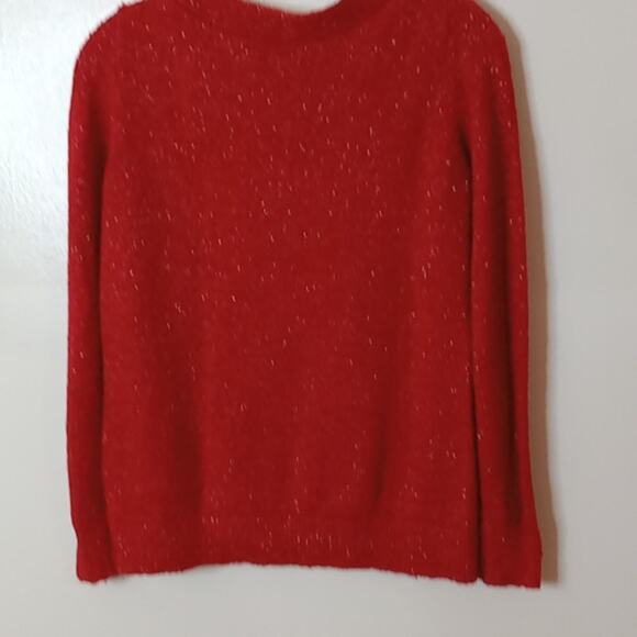 Croft & Barrow Rust crew neck knitted metallic sweater. Medium - Picture 4 of 7